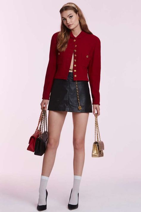 Vintage Chanel - Nasty Gal Chanel Fall Outfit, Chanel Vintage Aesthetic, Chanel Outfit Ideas, Instagram Model Outfits, Gaun Koktail, Chanel Style, Chique Outfits, Red Cardigan, Looks Chic