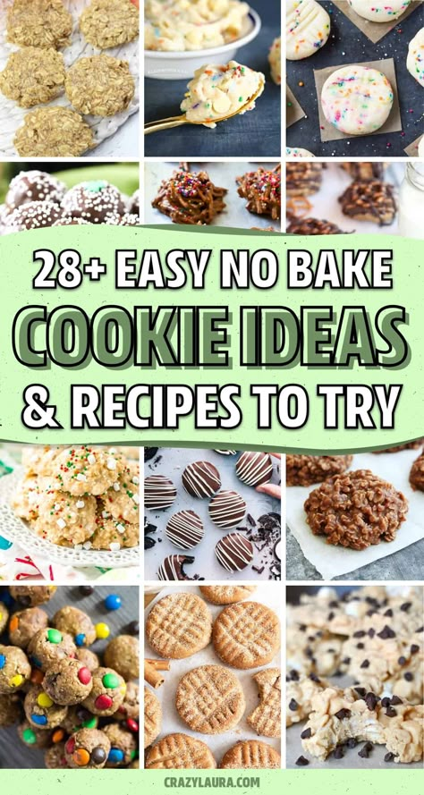 If you’re looking for a quick and easy dessert treat to make at home, check out these super tasty no bake cookie recipe ideas for inspiration to bake your own! Good Treats To Make Easy, Inexpensive Cookie Recipes, Group Baking Ideas, Easy Cookies For Bake Sale, Easiest Cookies To Make, Non Bake Cookies, Quick Easy Cookie Recipes, Easy Baked Treats, Easy Bake Desserts