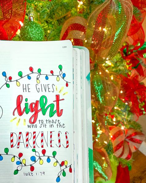 follow me on instagram @bryleexbible for more! December Bible Journaling, Christmas Bible Study For Teens, Bible Journaling Christmas, Christmas Bible Journaling Ideas, Christmas Bible Quotes, Christmas Bible Journaling, Interleaved Bible, Christmas Bible Study, Journal Doodling