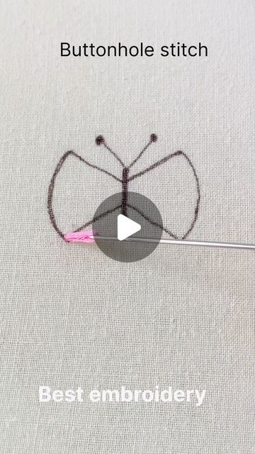 Embroidery Butterflies Simple, Butterflies Embroidery Designs, How To Embroider Butterflies, How To Embroider A Butterfly, Embroidered Butterfly Simple, Punch Needle Butterfly, Embroidery Butterfly Easy, Butterfly Embroidery Easy, Simple Butterfly Embroidery