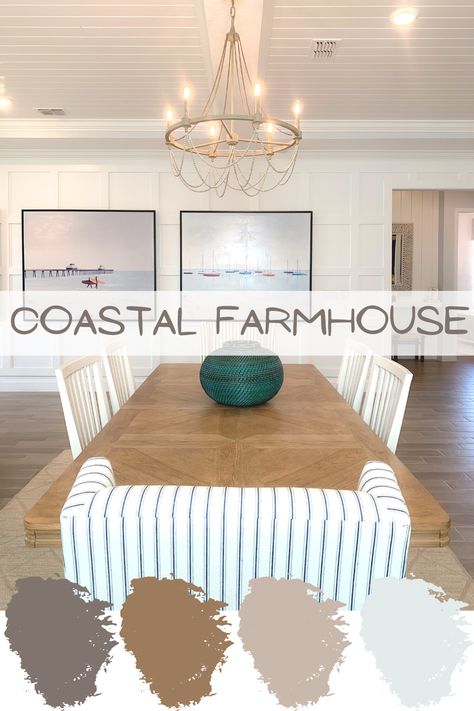 Coastal Farmhouse Colors, House Decor Inspiration, Costal Farmhouse, Florida Beach House Decor, Farmhouse Goals, Beachy Farmhouse, Farmhouse Colors, Custom Farmhouse Table, Pumpkin Inspiration