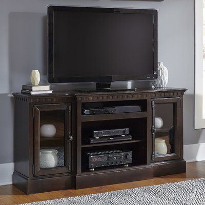 Greyleigh Marbleton 64" TV Stand Color: Dentil Molding, Dentil Moulding, Cool Tv Stands, Entertainment Console, Tv Stand Wood, Wire Management, Tv Stands And Entertainment Centers, Side Cabinet, Beachcrest Home