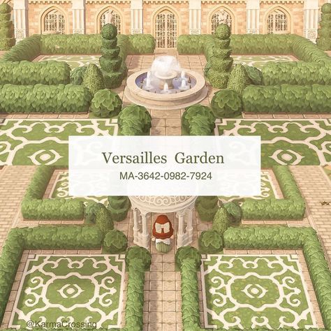 Cottagecore Animal Crossing, Versailles Garden, Animal Crossing 3ds, Animals Crossing, Animal Crossing Guide, Animal Crossing Wild World, Island Theme, Path Design, Qr Codes Animal Crossing