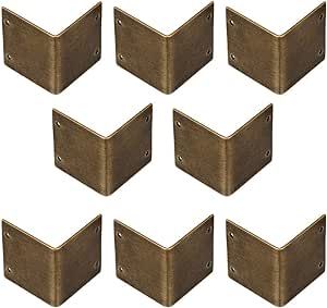 Tiazza 8Pcs Pure Brass 90 Degree Right Angle Corner Protector Corner Braces Camphorwood Box Corner Code Antique Edge Cover (1.18"x1.18"/30x30mm) Baby Corner, Brass Corners, Classical Furniture, Corner Brace, Bathroom Redesign, Coffee Table Styling, Wood Jewelry Box, Corner Protectors, Iron Table