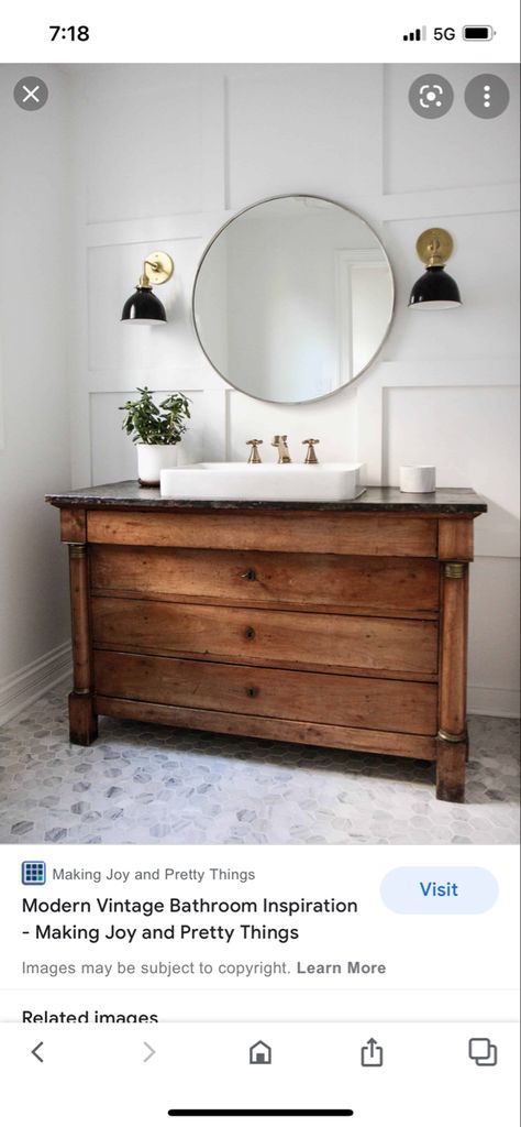 Bathroom Shelf Storage Ideas, Farmhouse Flip, Shelf Storage Ideas, Bathroom Shelf Storage, Dresser Vanity Bathroom, Vanity Inspo, Vanity Inspiration, Master Bath Shower, Custom Bathroom Vanity