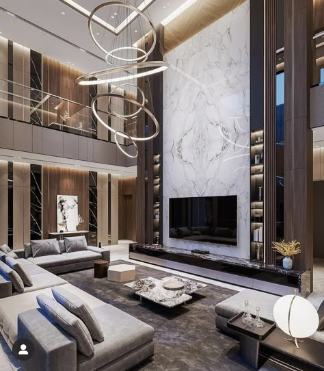 High Ceiling Living Room Modern, Luxury Interior Design Living Room, Double Height Living Room, High Ceiling Living Room, Stony Brook, Luxury Living Room Design, Design Room, Room Deco, Living Room Design Decor