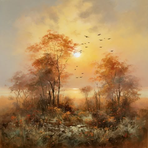 Amidst the lilting melody of the rustling leaves and the soft murmurs of the gentle breeze, the ethereal beauty of the sunset painted the sky in shades of gold and rose. Watercolor Scenery Painting, Watercolor Scenery, Waterfall Landscape, Romantic Paintings, Abstract Flower Art, Scenery Paintings, Abstract Floral Art, Soyut Sanat Tabloları, Sky Painting