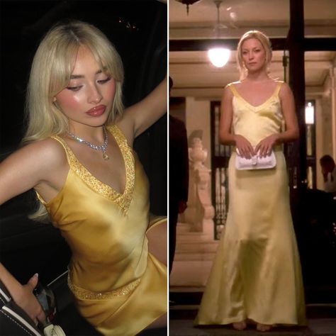 Sabrina Carpenter Birthday, Sabrina Carpenter Outfits Dresses, Sabrina Carpenter Yellow Outfit, Yellow Sabrina Carpenter, Yellow Sabrina Carpenter Dress, Sabrina Carpenter White Dress, Sabrina Carpenter Yellow Dress, Prom Night, 25th Birthday