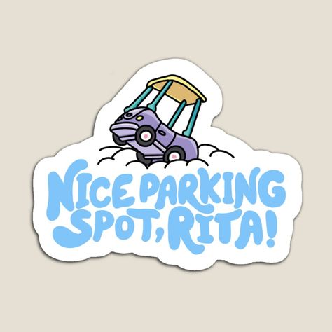 Nice Parking Rita, Nice Parking Spot Rita Bluey, Anime Living Room, Bluey Funny, Big Donuts, Home Cartoon, Stickers For Car, Sticker Inspo, Bday List