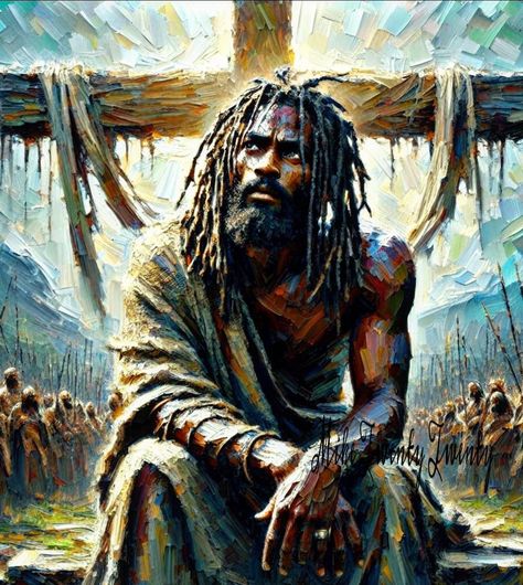 Black Jesus Christ Artwork, Black Jesus Art, Black Jesus Christ Images, Black God Art, African Jesus, Black Jesus Christ, African Superhero, Black Power Art, Biblical Stories