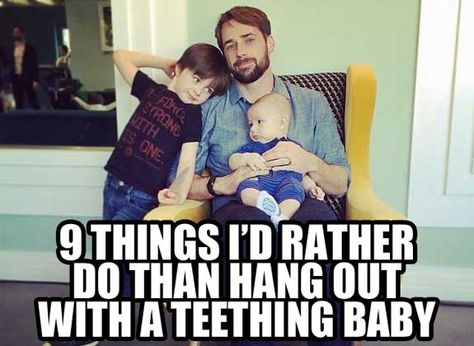 Teething is hard. Here are 9 things I'd rather do than hang out with a teething baby... Teething Meme, Baltic Amber Teething Necklace, Amber Teething Necklace, Teething Baby, Baby Teething, It Funny, Teething Necklace, Baby Teeth, Parenting Humor