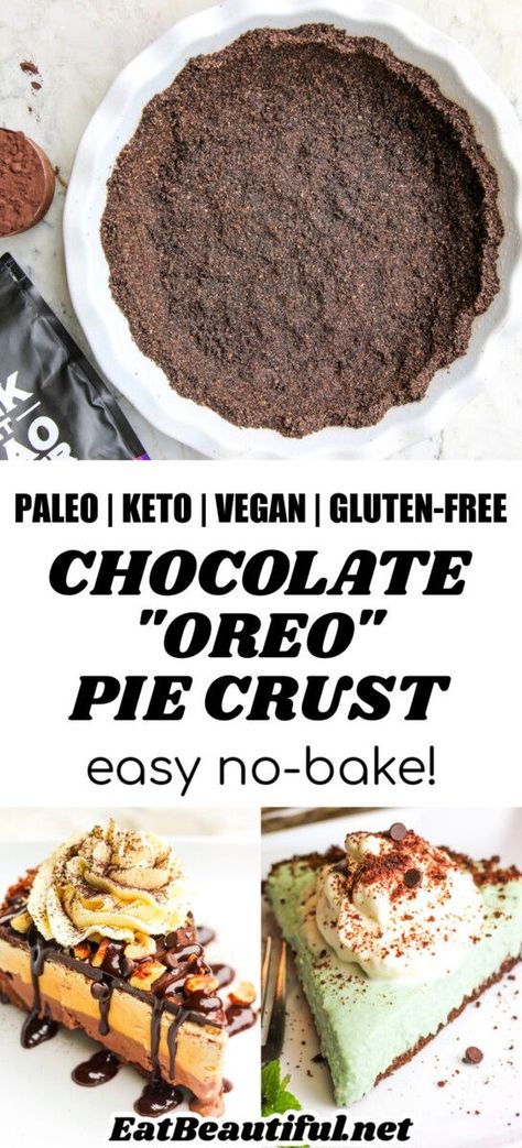 Chocolate Oreo Pie, Freezer Pies, Oreo Pie Crust, Chocolate Pie Crust, Eat Beautiful, Oreo Pie, Beautiful Recipes, Easy Pie Crust, Refrigerator And Freezer