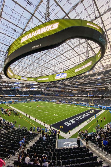 Seattle Seahawks Stadium, Travel Seattle, Random Fun Facts, Nfl Wallpaper, Fashion Show Videos, Stadium Wallpaper, La Chargers, Sofi Stadium, Seattle Seahawks Football