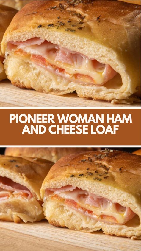 Pioneer Woman Ham And Cheese Loaf recipe is made with frozen bread dough, Virginia ham, and Irish Cheddar. It takes 2 hours and serves 6 people. Pioneer Woman Ham, Ham And Cheese Loaf, Frozen Dough Recipes, Pioneer Woman Dinner, Frozen Bread Dough Recipes, Virginia Ham, Pioneer Kitchen, Cheese Loaf, Food Network Recipes Pioneer Woman