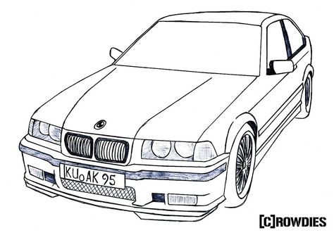 #drawing #zeichnung E46 Drawing, Bmw E30 Drawing, How To Draw A Car, Bmw Drawing, Bmw Sketch, Bmw E36 316i, E92 335i, Car Coloring Pages, E60 Bmw