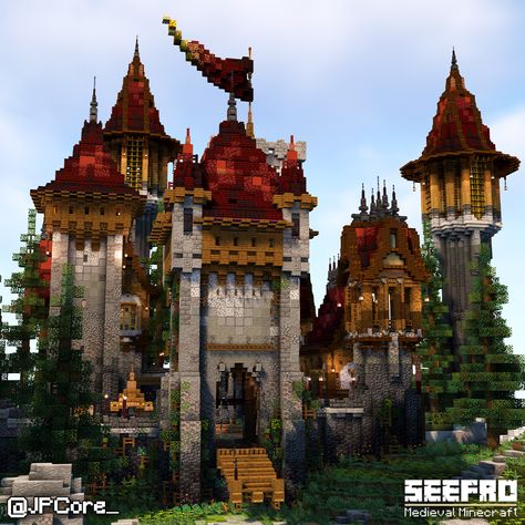 Need Minecraft ideas and inspiration, find it here! Minecraft Fortress, Minecraft Id, Minecraft Medieval Village, Aesthetic Minecraft Builds, Minecraft Building Blueprints, Minecraft Structures, Minecraft Cottage, Minecraft Castle, Minecraft Medieval