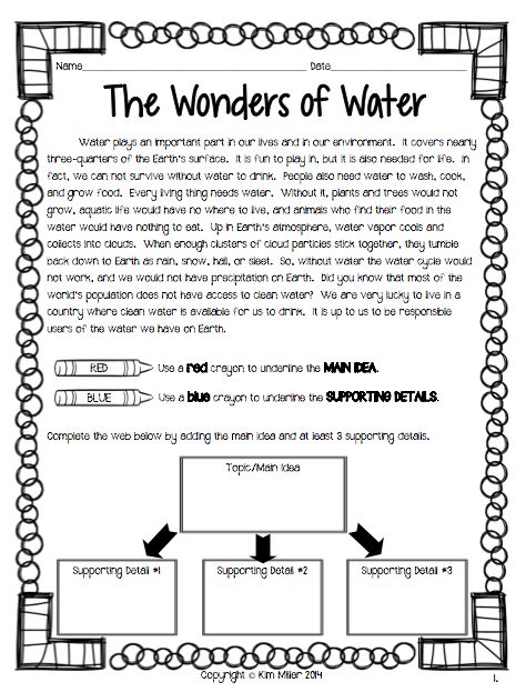 Main Idea And Details Worksheet, Main Idea Lessons, Main Idea Activities, Reading Main Idea, Main Idea And Supporting Details, Main Idea And Details, Character Web, Teaching Main Idea, Main Idea Worksheet