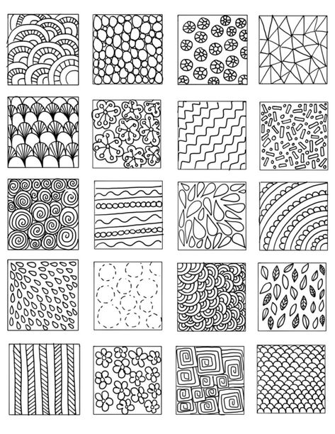 Patterns For Doodling, Cool Patterns To Draw Easy, Pen Drawing Pattern, Fun Designs To Draw Patterns, Sketch Patterns Doodles, Zentangle Easy Patterns, Easy Art Patterns, Patterns Drawing Simple Doodle Art, Easy Drawings Patterns