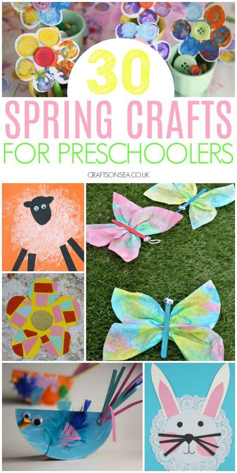 spring crafts for kids preschool #springcrafts #preschool Easy Crafts For Preschoolers, Spring Crafts For Preschoolers, Spring Preschool Activities, Spring Crafts Preschool, Spring Flower Crafts, Crafts For Preschoolers, Diy Spring Crafts, Sheep Crafts, Spring Preschool