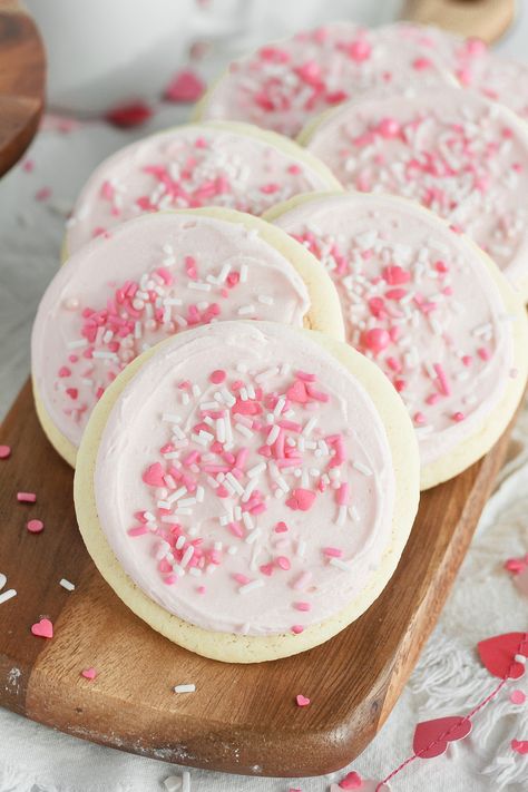 Soft and Perfect Valentine's Lofthouse Cookies Valentine Sugar Cookie Recipe, Baking With Blondie, Blondie Recipes, Soft Frosted Sugar Cookies, Notion Setup, Almond Buttercream, Lofthouse Sugar Cookies, Lofthouse Cookies, Valentines Day Sugar Cookies