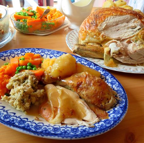 Roast Chicken with a Lemon & Herb Stuffing English Sunday Roast Dinner Chicken, British Sunday Roast Dinner Chicken, Roast Chicken And Stuffing, Turkey Casseroles, English Roast, Sunday Roast Dinner, English Recipes, Chicken Stuffing, Roast Chicken Dinner