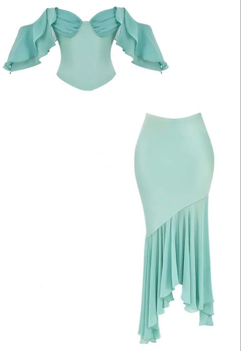 Teal Outfit Ideas, Mermaid Outfit Ideas, Teal Outfit, Teal Outfits, Corset Fashion Outfits, Core Fashion, Hot Halloween Outfits, Fashion Design Collection, Concept Clothing