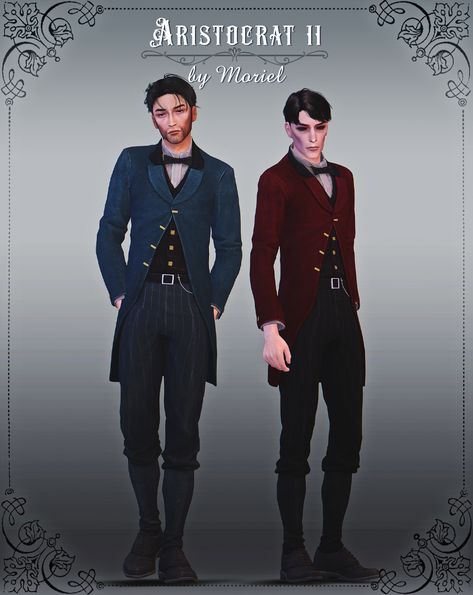 Sims 4 Cc Victorian Hair Male, Sims 4 Cc Victorian Hair, Sims 4 Vintage Cc Clothes, Sims Bridgerton, Sims 4 Cc Victorian, Sims Cottage, Sims 4 Victorian, Morning Suit, Sims 4 Men Clothing