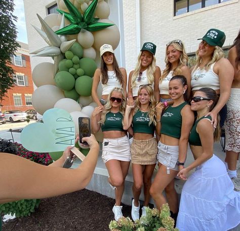 Camping Bid Day Theme, Camp Work Week Theme Sorority, Camp Theme Outfit, Bid Day Camp Theme, Camp Sorority Theme, Camp Bid Day Theme, Bidday Themes, Alpha Phi Recruitment, Summer Camp Outfits