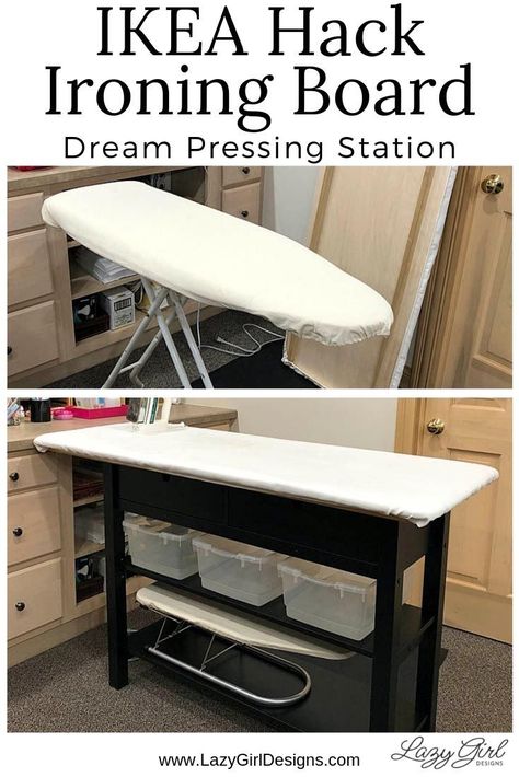 Ironing Station, Sewing Room Storage, Ironing Boards, Easy Ikea Hack, Sewing Room Organization, Beginner Sewing Projects Easy, Barbie Diy, Sewing Organization, Sewing Rooms