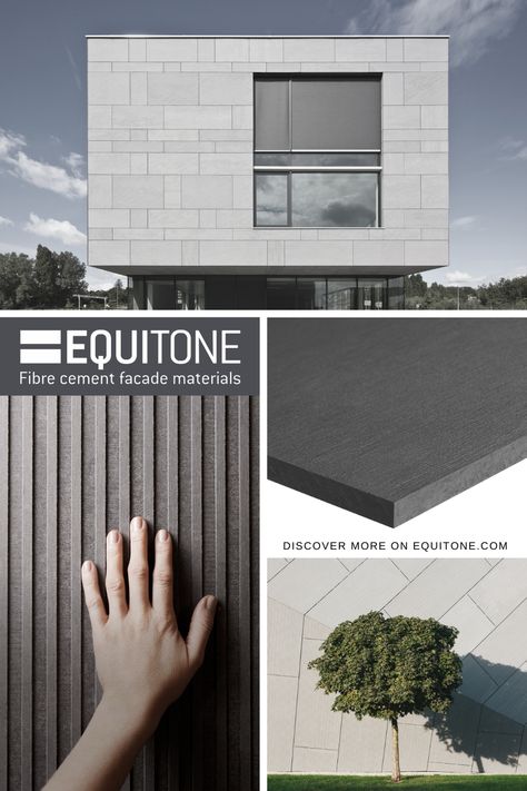 Fiber Cement Facade, Equitone Facade, Cement Facade, Minimal Houses, Cement House, Fibre Cement Cladding, Cement Texture, Beach House Furniture, Cement Panels