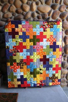 Plus Quilt, Cross Quilt, Quilt Modernen, Scrappy Quilt, Scrappy Quilts, Mini Quilts, Patchwork Quilt, Quilting Tutorials, Quilt Tutorials