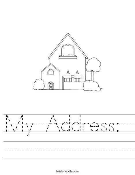 My Address: Worksheet - Twisty Noodle Transportation Worksheet, Holiday Lettering, Toddler Learning Activities, Toddler Learning, Kids Prints, Worksheets For Kids, Mini Books, Learning Activities, Embroidery Patterns