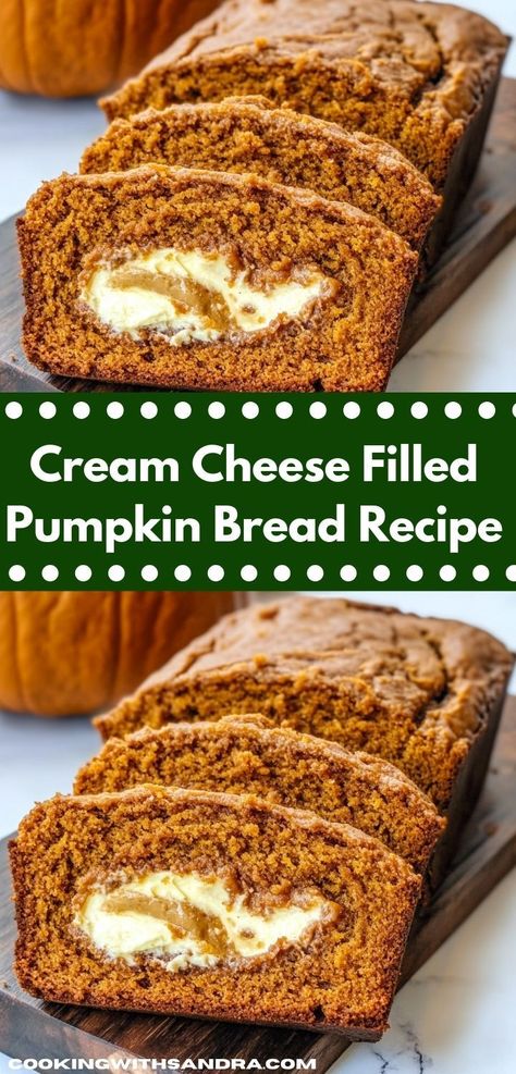 Craving pumpkin breads recipes? Try this cream cheese filled pumpkin bread recipe! It’s an easy pumpkin recipe, ideal for lunch ideas or dinner recipes when you want something sweet and satisfying. Pumpkin Bread Recipes, Pumpkin Cream Cheese Bread, Best Pumpkin Bread Recipe, Cream Cheese Bread, Cheese Bread Recipe, Moist Pumpkin Bread, Pumpkin Cream Cheese, Cheese Pumpkin, Pumpkin Cream Cheeses