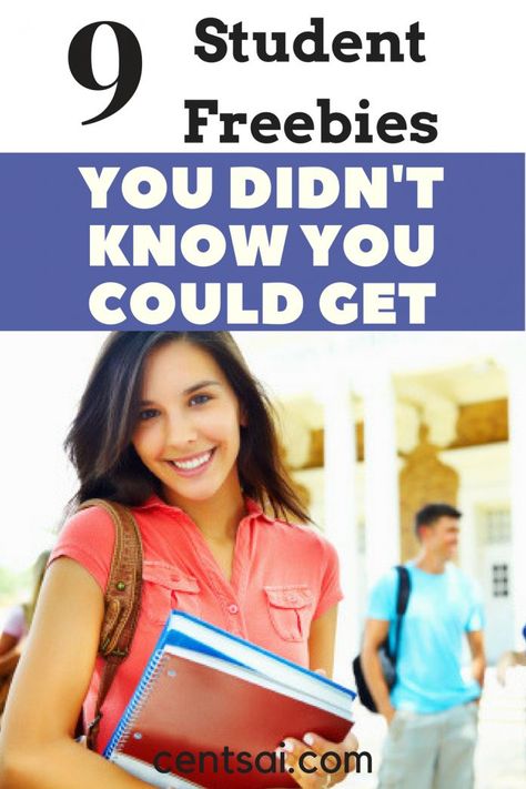 9 Student Freebies You Didn’t Know You Could Get. There's a lot more free stuff for students than most people realize – you just have to know where to look. College Freebies, College Student Discounts, College Expenses, Free College, College Meals, College Hacks, Saving For Retirement, Parenting Styles, Student Discounts