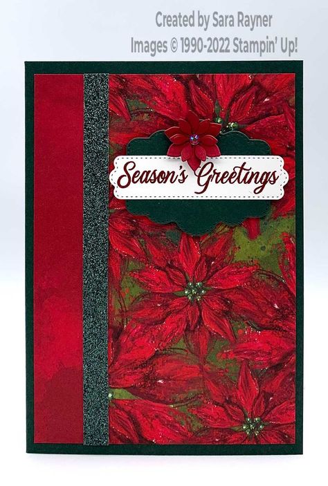 Boughs Of Holly Dsp, Merriest Moments, Homemade Holiday Cards, Boughs Of Holly, Poinsettia Cards, Stamped Christmas Cards, Simple Christmas Cards, Snowflake Cards, Stampin Up Christmas Cards