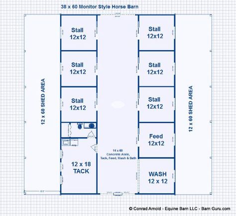 6 Stall Horse Barn Plans- dream barn! Stable Layouts Floor Plans, Stalls Ideas, Dream Barn Stables, Equine Barns, Feed Room, Barn Layout, Horse Farm Ideas, Cattle Barn, Horse Barn Ideas Stables