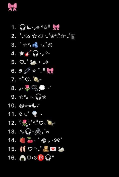 Instagram Bio Symbols Ideas, Aesthetic Symbols Caption, Insta Bio Ideas Aesthetic Symbols, Username Emoji Ideas, Roblox Bio Ideas Aesthetic, Username Ideas With Numbers, Username With Numbers, Symbol Emoji Aesthetic, Cute Ig Bios