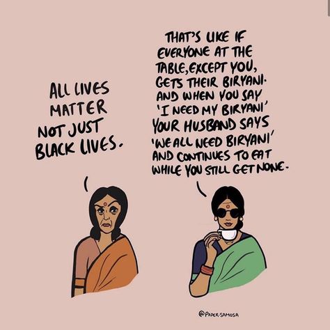 Growing Up Gupta||Nikita on Instagram: “Misconceptions within the South Asian space about African Americans. ・・・ Thank you @paper.samosa, @the_indian_feminist @krishnab024 👏🏾✊🏾for…” Illustration Quotes, Unique Makeup, Feminist Quotes, Enjoy Writing, Samosa, Creative Mind, What Inspires You, The More You Know, Feeling Down