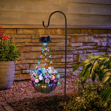 Artificial Hanging Baskets, Lace Lamp, Fake Hanging Plants, Flowers Basket, Artificial Hanging Plants, Hanging Flower Baskets, Garden Decor Projects, Patio Plants, Plant Basket