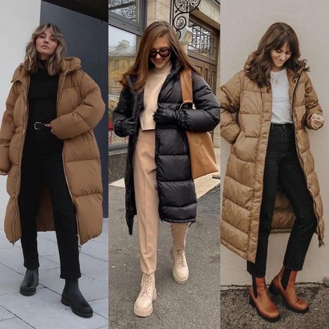 Beige Puffer Coat Outfit, Down Jacket Street Style, England Outfits, Puffer Coat Outfit, Parka Outfit, Puffer Vest Fashion, Korean Winter Outfits, Modest Winter Outfits, Winter Coat Outfits