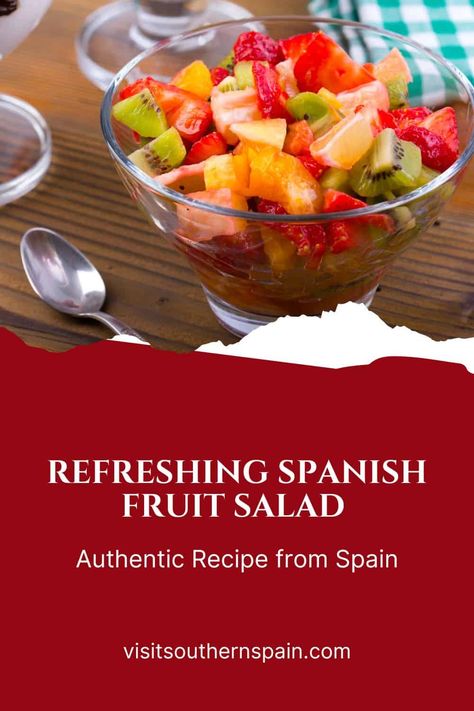 Spanish Fruit Salad, Spanish Fruit, Spanish Salad, Summer Fruit Salad, Spanish Summer, Tropical Fruit Salad, Fruit Salad Recipe, Chopped Pineapple, Summer Salads With Fruit