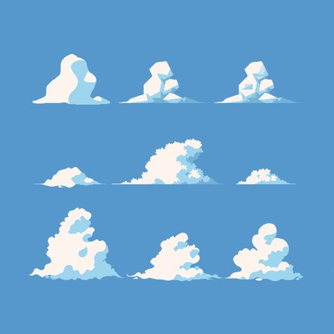 Cloud Study, Clouds Art, Cloud Illustration, Concept Art Tutorial, Pixel Art Tutorial, Digital Painting Techniques, Cloud Drawing, Pixel Art Design, Digital Painting Tutorials