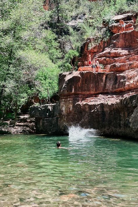 Sedona Swimming Holes, Arizona Swimming Holes, New Mexico Camping, Tennessee Waterfalls, Sedona Hikes, Adventure Goals, Sedona Travel, Slide Rock State Park, Southwest Travel