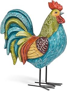 Rooster Collectibles, Colorful Rooster, Rooster Statue, Rooster Kitchen Decor, Ceramic Chicken, Rooster Painting, Metal Rooster, Ceramic Rooster, Metal Chicken