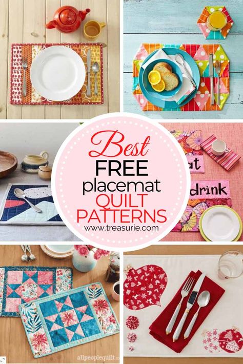 Free Quilted Placemat Patterns - 15 of the Best | TREASURIE Quilted Table Placemats Free Pattern, Free Quilted Placemats Patterns, Quilted Placemats Free Patterns, Patchwork Placemats Free Pattern, Quilting Placemats Patterns Free, Free Placemats Patterns, Placemat Quilt Patterns, Quilt Placemats Patterns, Place Mats Quilted Patterns Free