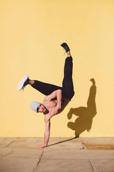 Street Dance Photography, Gesture Drawing Poses, Action Shots, Yellow Wall, Human Reference, Front Wall, Male Photography, Yellow Walls, Boy Poses