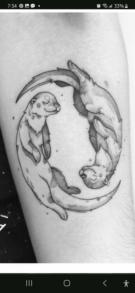 Otter Tattoo Ideas, Otter Tattoos, Otter Tattoo, Seal Tattoo, Bright Tattoos, Cute Otter, Chic Tattoo, Theme Tattoo, Space Tattoo