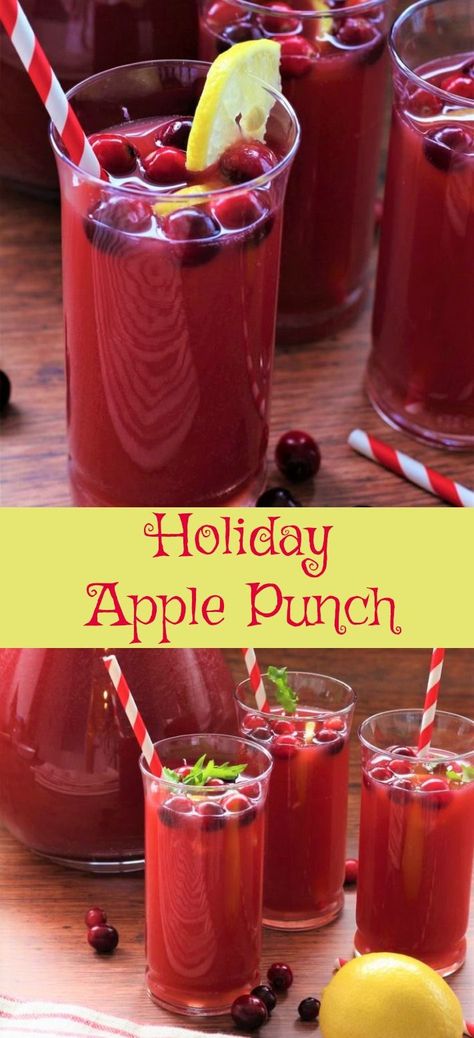 The holidays are just around the corner and it is always fun to have a beautiful drink. This Holiday Apple Punch is a family friendly drink for all ages.  With the holidays just around the corner, it is time for some quick planning. I love to have an option when it comes to Thanksgiving, or even Christmas dinner or any other dinner that you are trying to make just a little more special. This Holiday Apple Punch recipe makes such a fun punch for that special dinner. Apple Juice Punch, Ginger Ale Punch, Apple Juice Drinks, Apple Punch, Apple Juice Recipe, Beautiful Drink, Thanksgiving Punch, Cranberry Punch, Thanksgiving Brunch