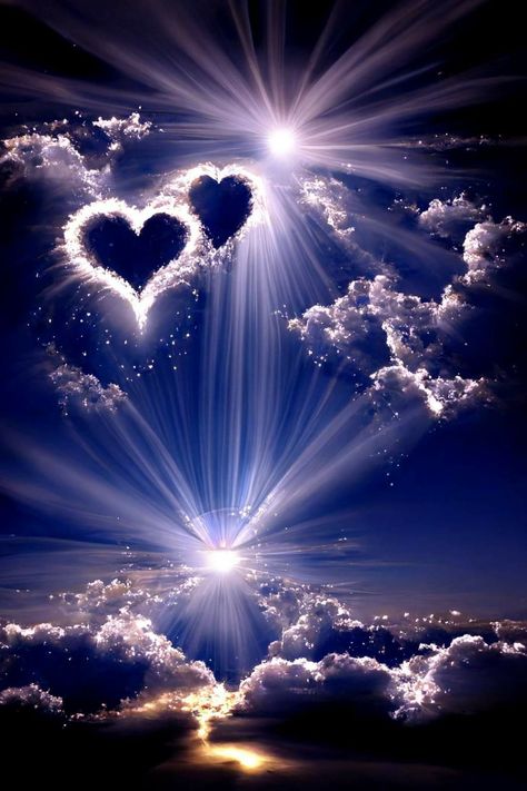 Heaven Pictures Backgrounds, Live Heart Wallpaper, Beautiful Angels Pictures Heavens, Cute Heart Wallpaper Backgrounds, Sunset With Stars, Healing Photos, Heart In The Sky, Beautiful Heart Pictures, A Star