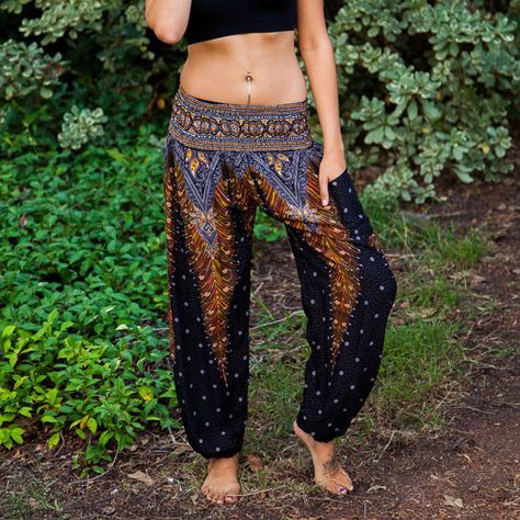 Women Baggy Pants, Peacock Pants, Buddha Pants, Burning Man Costume, Thai Clothes, Pants Boho, Festival Pants, Festival Gear, Burning Man Outfits